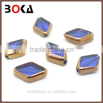 // Original jewellery glass stones diamond shape // golden border nice crystal fancy glass stones in bulk //