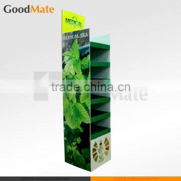 Offset Full Color Printing Cardboard Display Stand For Tea Advertising