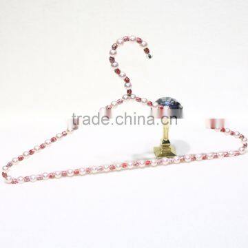 Colorful Pearl beaded dry cleaner wire clothes hanger coat hanger for sale