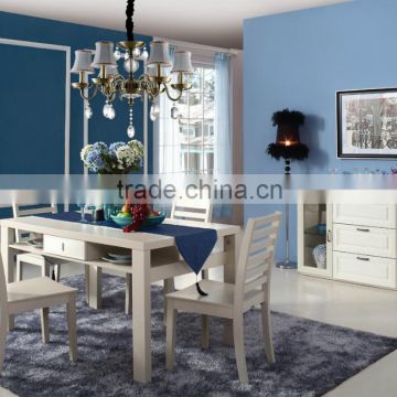 Modern white dining table with drawer