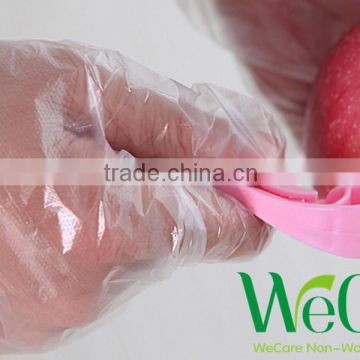 Food handling disposable plastic clear HDPE PE glove