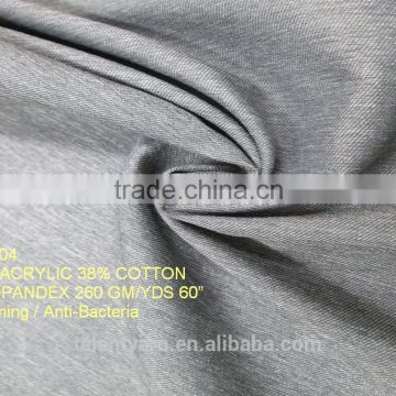 Acrylic cotton spandex functional knit keep warm thermal fabric