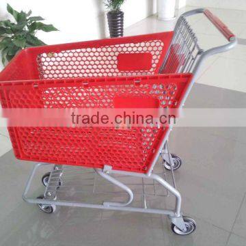 MJYI-130S Plastic basket supermarket grocery shopping cart