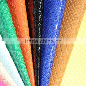 glazed crocodile skin leather for handbag