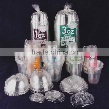 PET Clear Disposable Plastic Cup With Logo Dome Lids Plastic Pet Cup Manufacturer