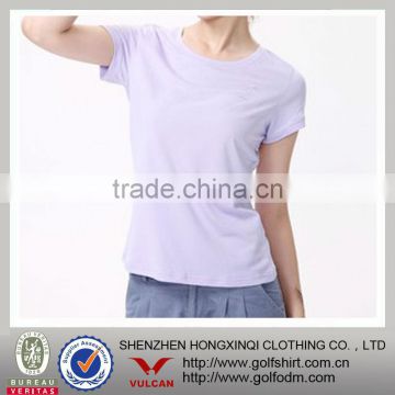Soft dry fit polyester material slim fit t-shirt for ladies