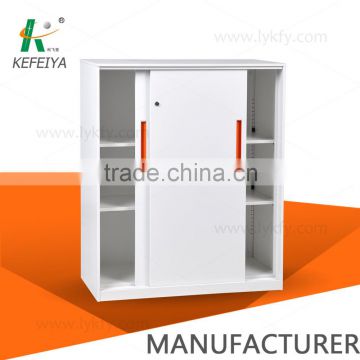 Kefeiya white 3 shelves office sliding door cabinet