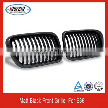 China manufacturer ABS material FOR BMW E36 3 series 1992-1997 matt black front grille