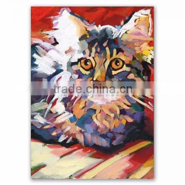 Hot selling modern dropship canvas art colorful cat animal oil painting