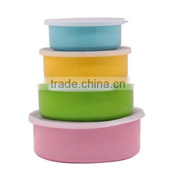2016 fashionable enamel printed colourful bowl set