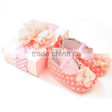 Baby shoes+ headband set in stock factory directly sale