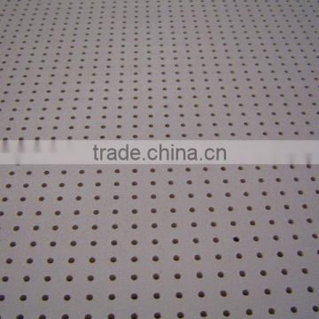 Perforated plasterboard ceiling