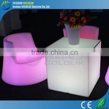 LED lit cube chair for night club 3d color GKC-040RT