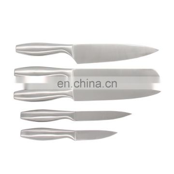 China supplier hollow handle 5pcs stainless steel chef knife set