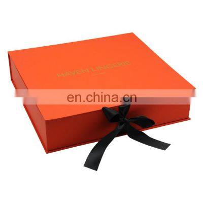 luxury printed ribbon bow eyelash shipping insert made jewelry watch gift candle packaging custom box