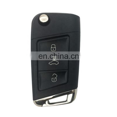 Keyless Entry 3 Buttons Remote Flip Floding Key Fob Case For Volkswagen VW Golf 7 Golf R R20 MK7 Replacement Car Key Shell