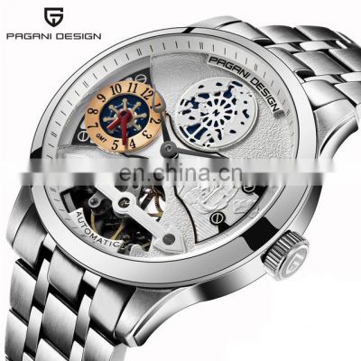 Pagani Design 1635 Premium face design wristwatch tourbillon analog stainless steel case fashion men automatic mechanical watch
