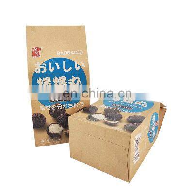 Recyclable  kraft  paper  bags chocolate  flat bottom  kraft paper packaging bags for snacks