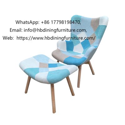 Upholstered blue sofa chair