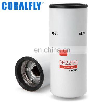 Coralfly China Manufacturer Diesel Fuel Filter For Truck FF2200 4088272 LF14001NN For Cummins ISX Series Engine