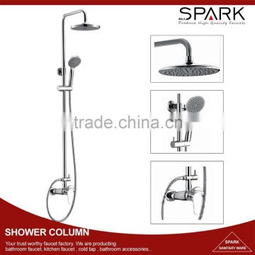 Hot and cold bathroom bath shower column set brass pipe