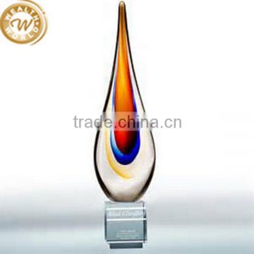 Newest hot selling crystal glass sandblasting award