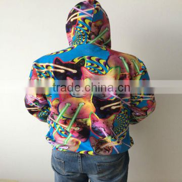 full color printed cotton hoodie