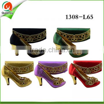 1308-L65 wholesale african style match shoes and bags