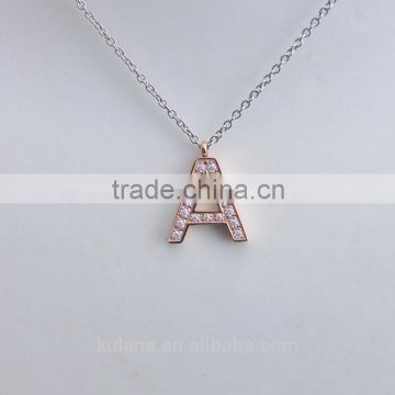 PN91417 Stainless Steel Jewelry Initial Letter Alphabet New Cute Chain Necklace