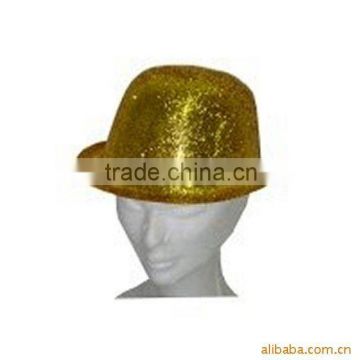 modle6024 adult size plastic glitter bowler hat