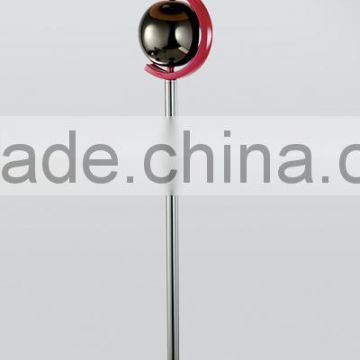 red fabric shade flloor lamps with metal ball in nickel finished ML4746R