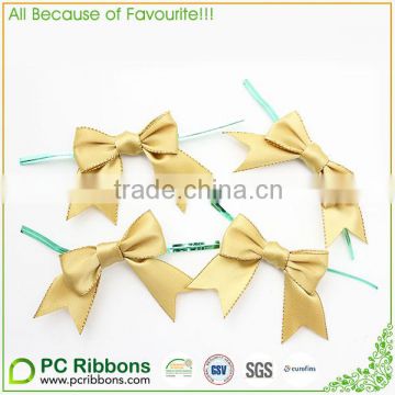 Handmade polyester ribbon twist tie gift bows for packing box