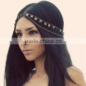 Simple chains and round disc headband