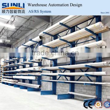 Single Faced PVC tube storage rack with cantilever arm for warehouse