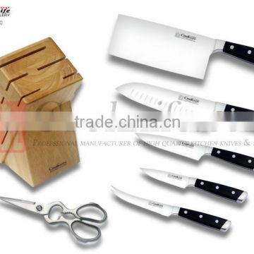 POM Handle 7 Pieces Royal Kitchen Set with Chinese Cleaver