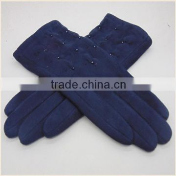 New Five Fingers Thicken Blue Faux Suede Gloves FOR Bike