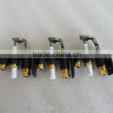custome made factory wholesale three (3) ports squared ceramic igniter and thermocouple pilot fire holder