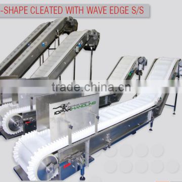 Food grade modular belt elevator conveyor for chips