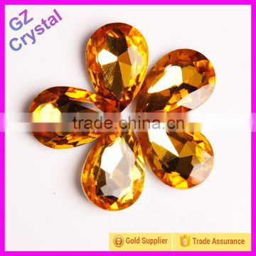 yiwu wholesale pointback drop shape crystal fancy stones for clothing