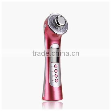 Private label handheld facial cleansing instrument with photon galvanic micro vibration