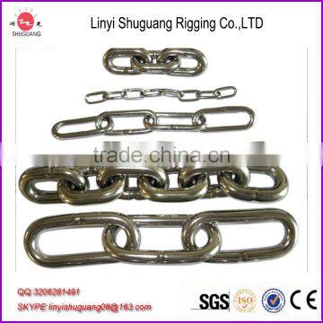 G30 Stainless Steel Weld Link Chain, Polished, DIN766 DIN5685