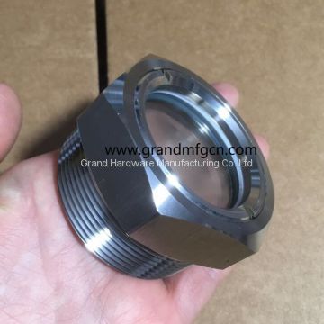 high pressure stainless steel 316 oil level sight glass for BHO extractor close loop male M18 M27 M36x1.5
