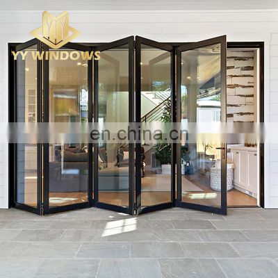 AS2047 Bulk order Patio Exterior bi folding door aluminum glass folding door