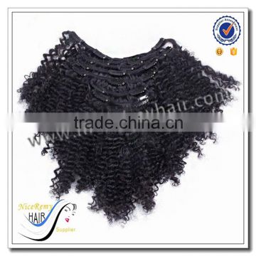 Wholesale clip in hair extension deep wave virgin indian hair clip in hair extensions for black women