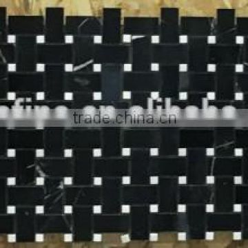 Weaving marble black and white mosaic