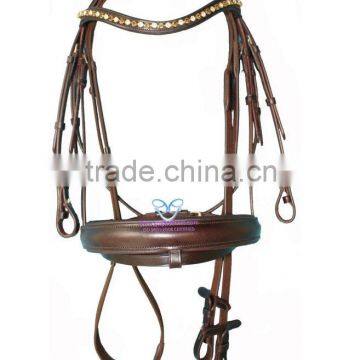 Snaffle bridle with diamane browband with padding