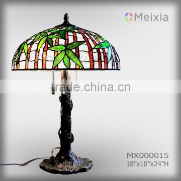 MX000015 wholesale bamboo stained glass table lamp tiffany lamp shade