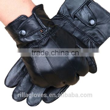 Mens Cheap Patchwork Sheepskin Leather Gloves
