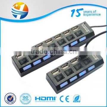 High quality 4-Port USB 3.0 Hub with Individual Power Switches and LEDs