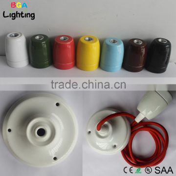 E27 Ceramic Ceiling Lamp with Porcelain Canopy and Porcelain Socket